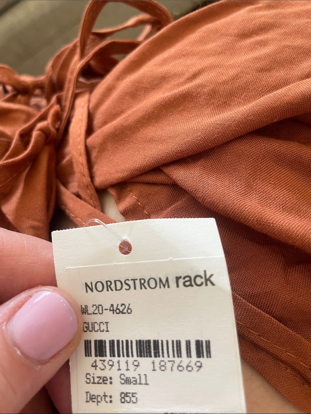 Wishlist Rust-Orange Midi Dress with Drawstring - Picture 6 of 6